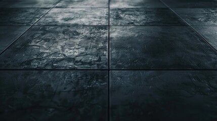 Large concrete tiles on the floor in a dark shade