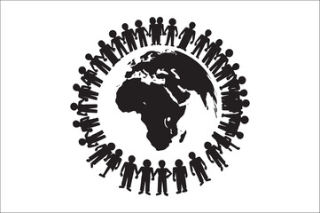 Lifecycle Stages of Life Background. Different people stand together. Flat vector illustration.