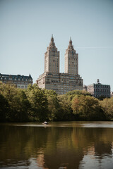 The Eldorado building central park lake with boats