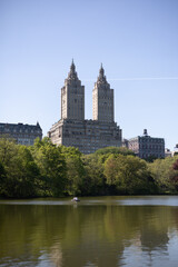 The Eldorado building central park lake with boats