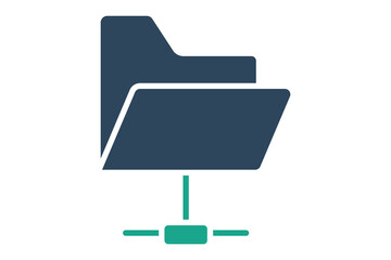 shared folder icon. icon related to information technology. solid icon style. technology element vector illustration