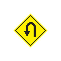 U-turn sign icon