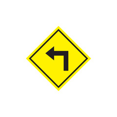 left turn sign icon