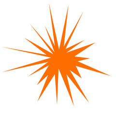 An abstract blank comic book style star burst shape design element.