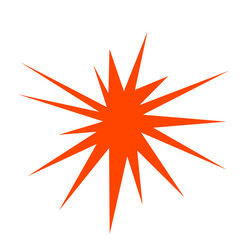 An abstract blank comic book style star burst shape design element.