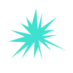 An abstract blank comic book style star burst shape design element.