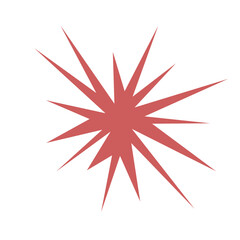 An abstract blank comic book style star burst shape design element.