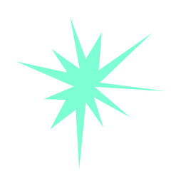 An abstract blank comic book style star burst shape design element.