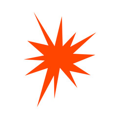 An abstract blank comic book style star burst shape design element.