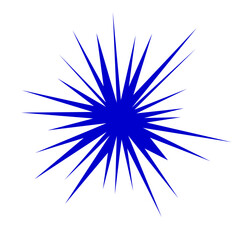 An abstract blank comic book style star burst shape design element.