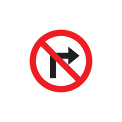 right turn prohibited icon