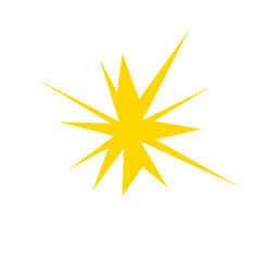 An abstract blank comic book style star burst shape design element.