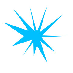 An abstract blank comic book style star burst shape design element.