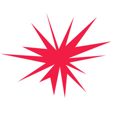 An abstract blank comic book style star burst shape design element.