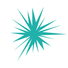 An abstract blank comic book style star burst shape design element.