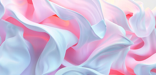 Elegant soft pink & white 3D shapes.
