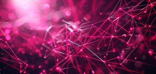 Abstract tech logistics highlighted through vivid hot pink lines.