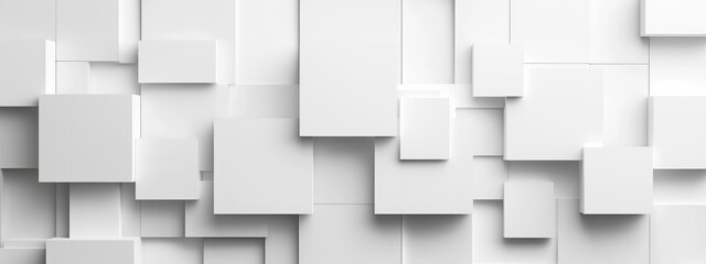 Abstract pattern of varying white 3D blocks