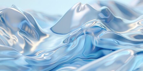 Fototapeta premium Abstract satin waves in serene blue hues
