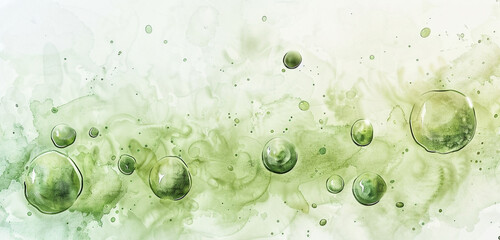 Holographic gradient enhances moss green blob bubbles.