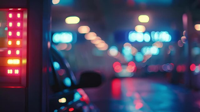 An image of a security checkpoint with a car passing through and the license plate number displayed on a screen in front of the agent. .