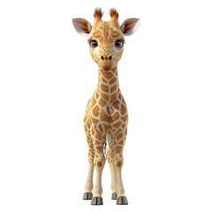 Obraz premium a giraffe standing in front of a white background, transparent background png