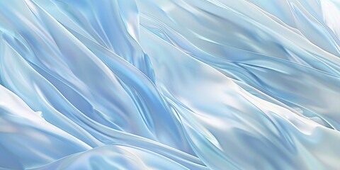 Fototapeta premium Silky blue fabric waves in an abstract art display