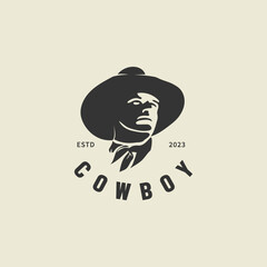 vintage cowboy logo design illustration 2