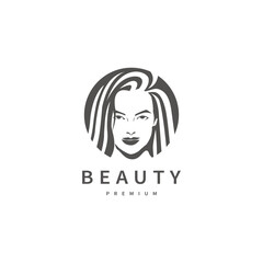 beauty woman vintage logo design illustration