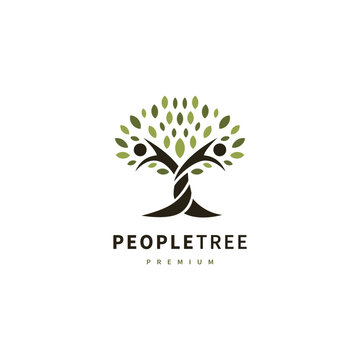 people tree logo design illustration with a pleasant style 2