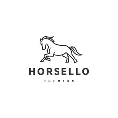 vintage stallion horse vector logo design illustration