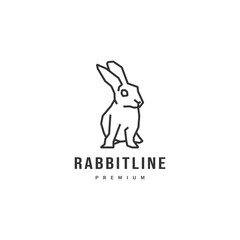 rabbit line vector logo design illustration 2