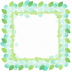 green frame with leaves