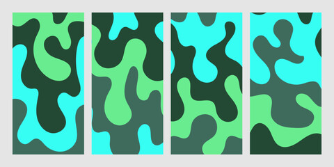 set of colorful liquid abstract vector backgrounds