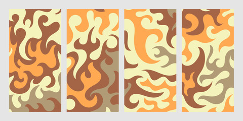 set of colorful liquid abstract vector backgrounds