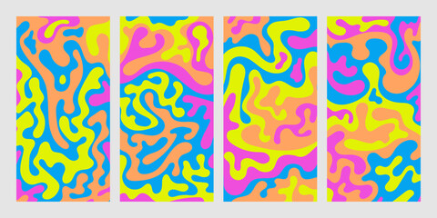 Fototapeta premium set of colorful liquid abstract vector backgrounds