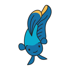 Cute betta fish illustration