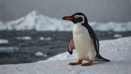 penguin on the snow