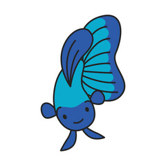 Cute betta fish illustration