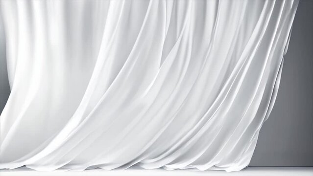 Cortina branca balan&ccedil;ando com o vento