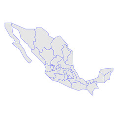 vector mapa de méxico separado por estados © Omar