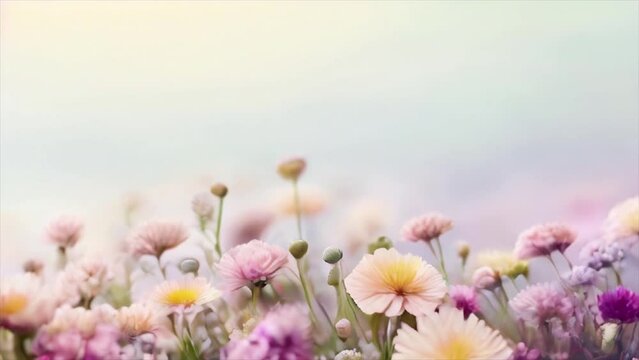 Flores do campo, fundo branco, espa&ccedil;o para texto, cor pastel