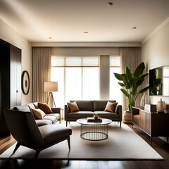 Fototapeta premium modern living room with furniture