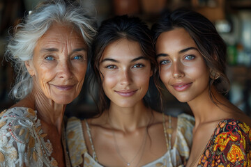 Fototapeta premium Generations of Women Together Smiling in Harmony