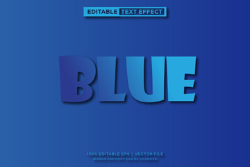 Vector blue editable text effect style template