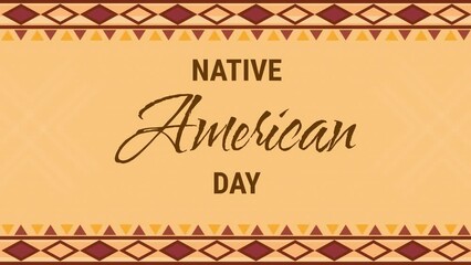 native american day text animation lettering 4k for background, tv, banner, decoration