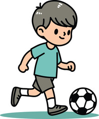 Kid playing soccer illustration