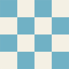 Blue and Bone White Seamless Checkered Pattern	