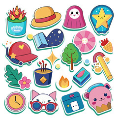 Fototapeta premium Flat stickers collection