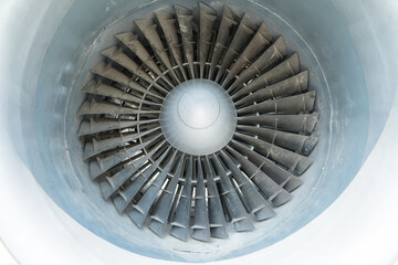 Fototapeta premium Airplane propeller on the wings . aircraft propellers, also called an airscrew, converts rotary motion from an engine or other power source into a swirling